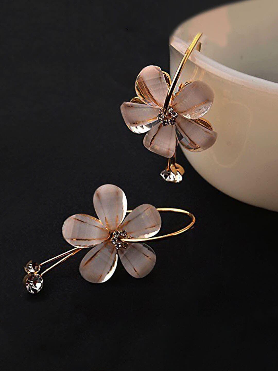 dressberry white floral drop earrings