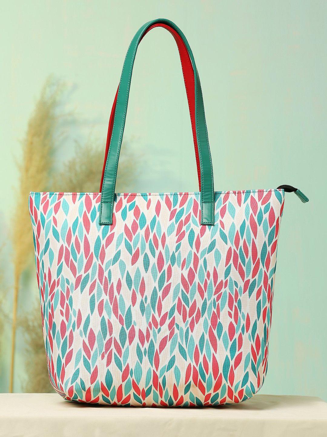 dressberry white floral printed oversized shopper tote bag