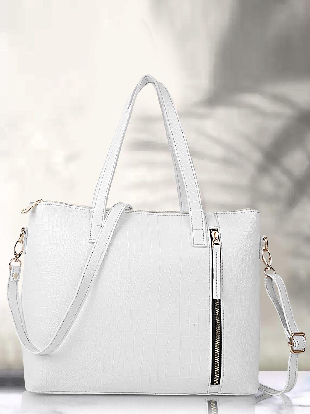 dressberry white structured handheld bag