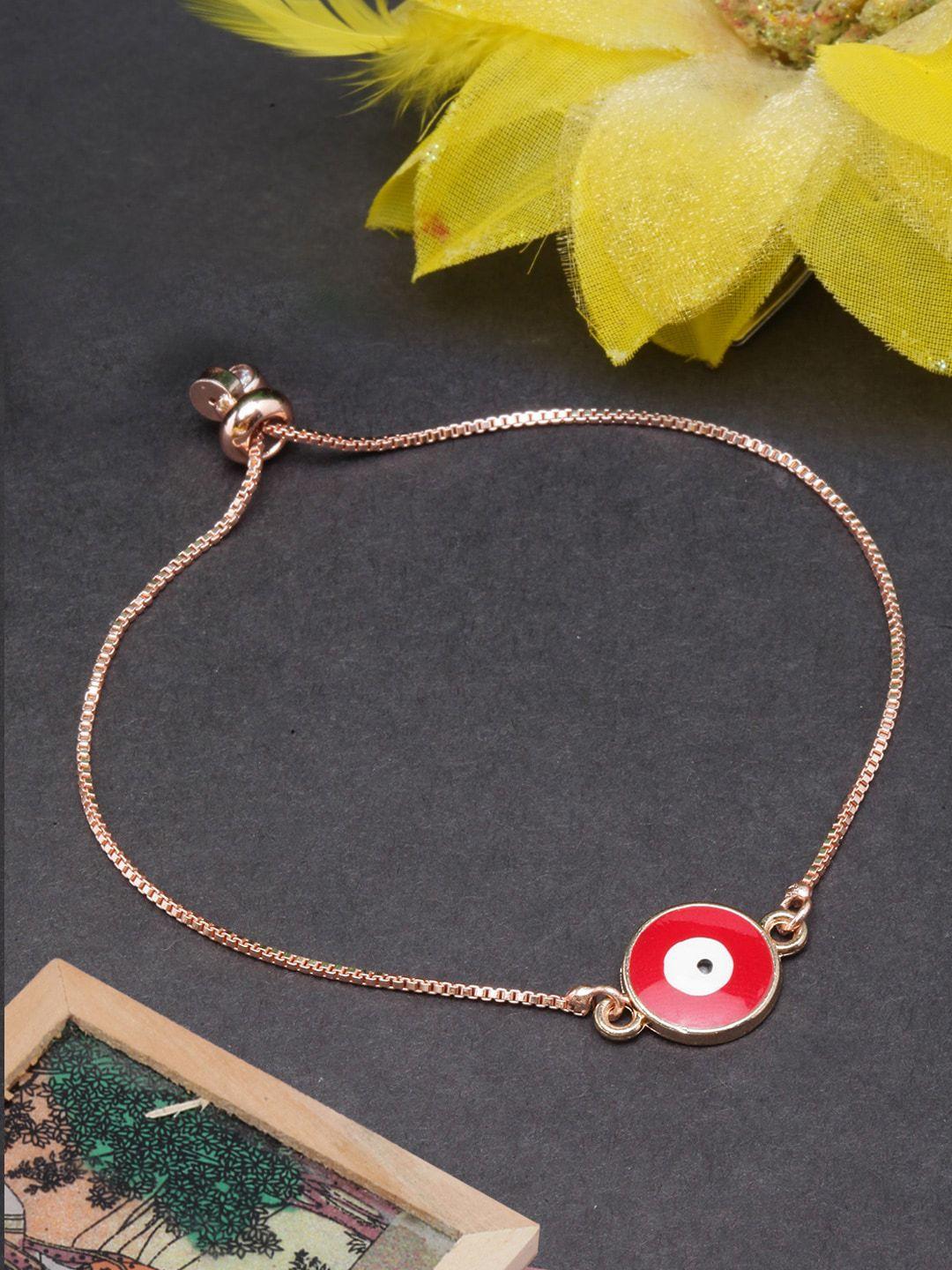 dressberry women  rose gold-plated brass enamelled charm bracelet