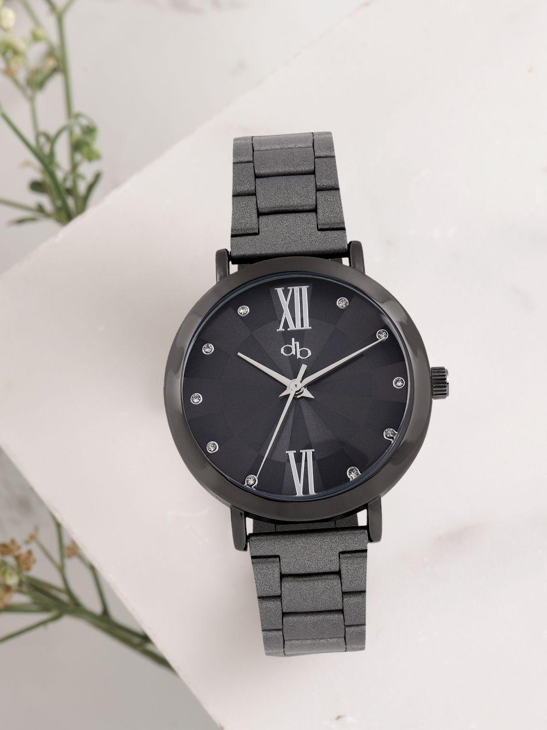 dressberry women black & grey analogue watch