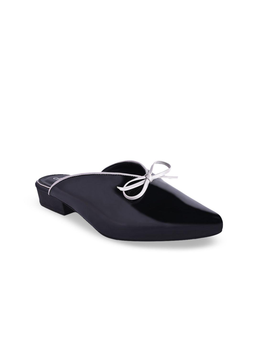 dressberry women black solid mules