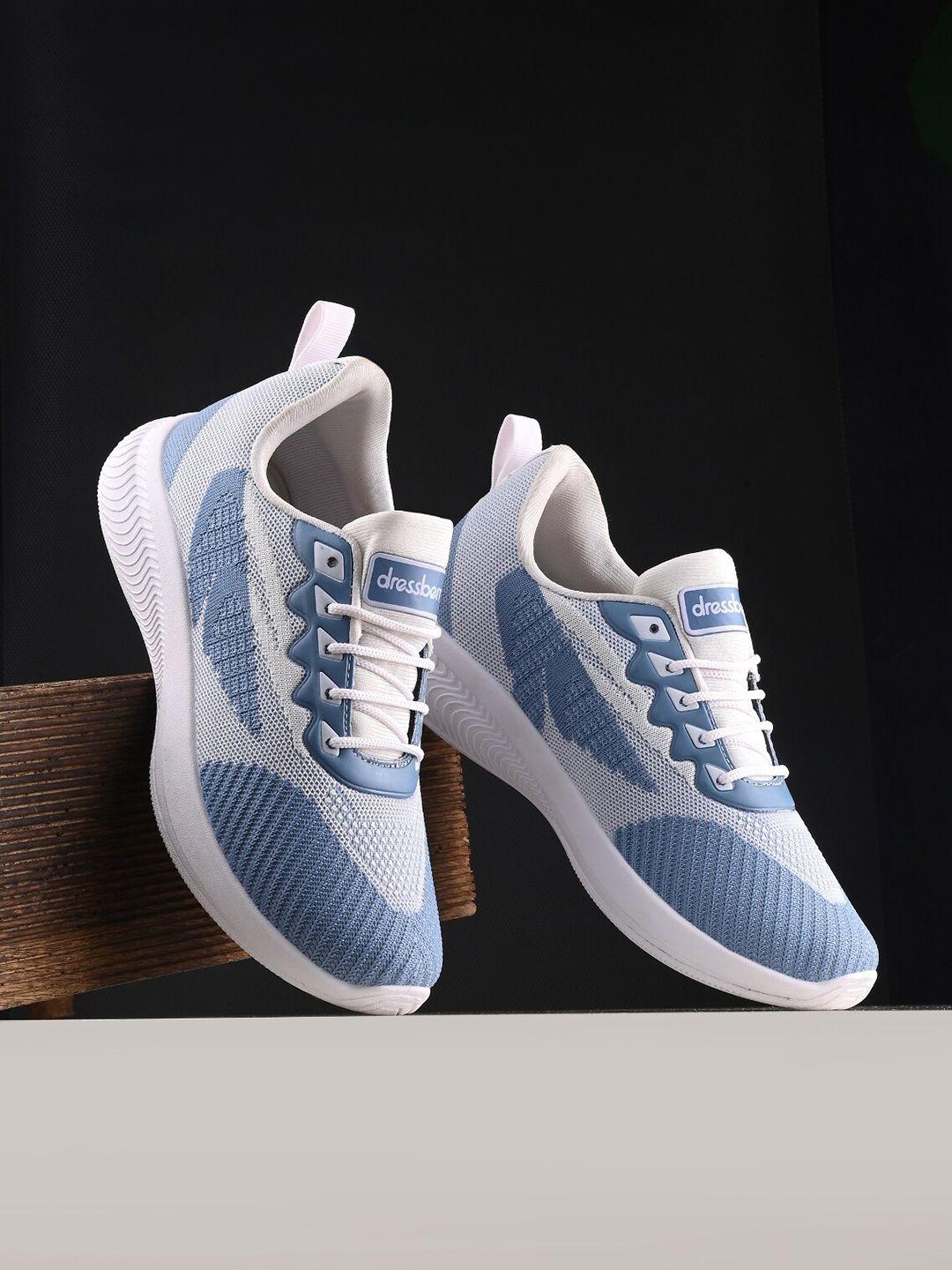 dressberry women blue & white mesh walking shoes
