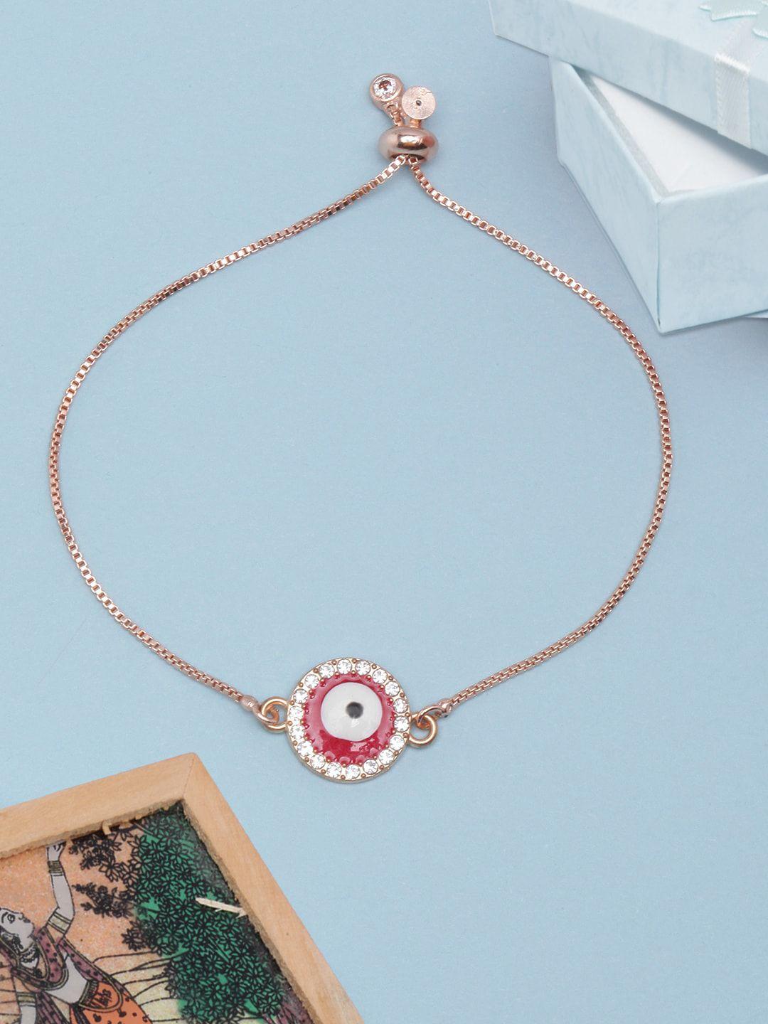 dressberry women brass enamelled rose gold-plated charm bracelet