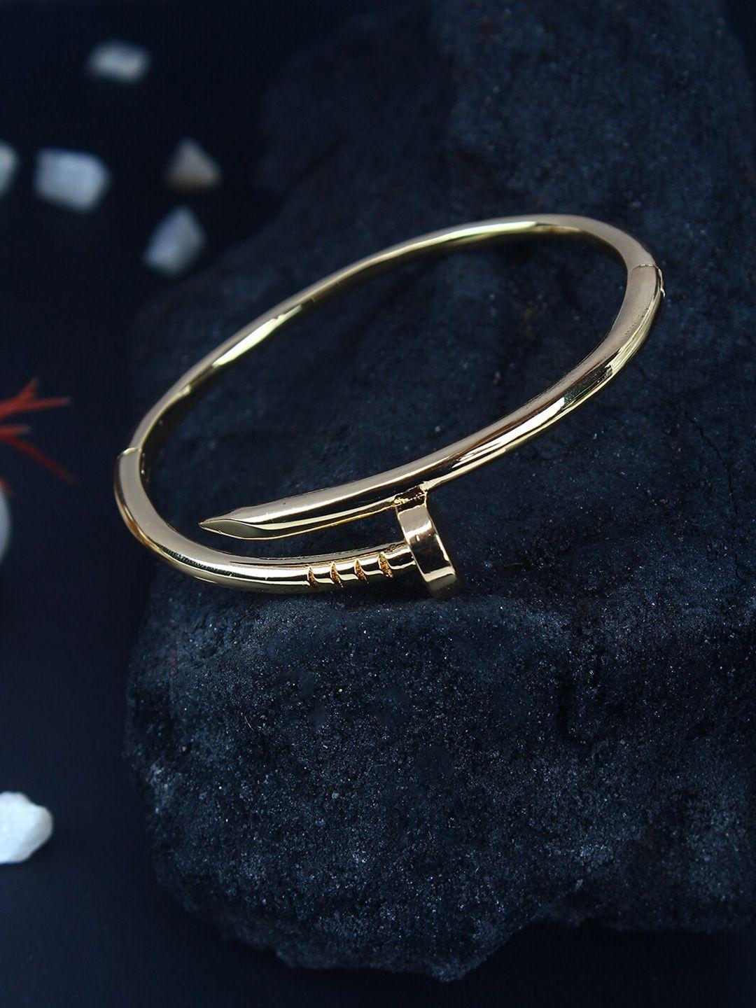 dressberry women brass gold-plated kada bracelet