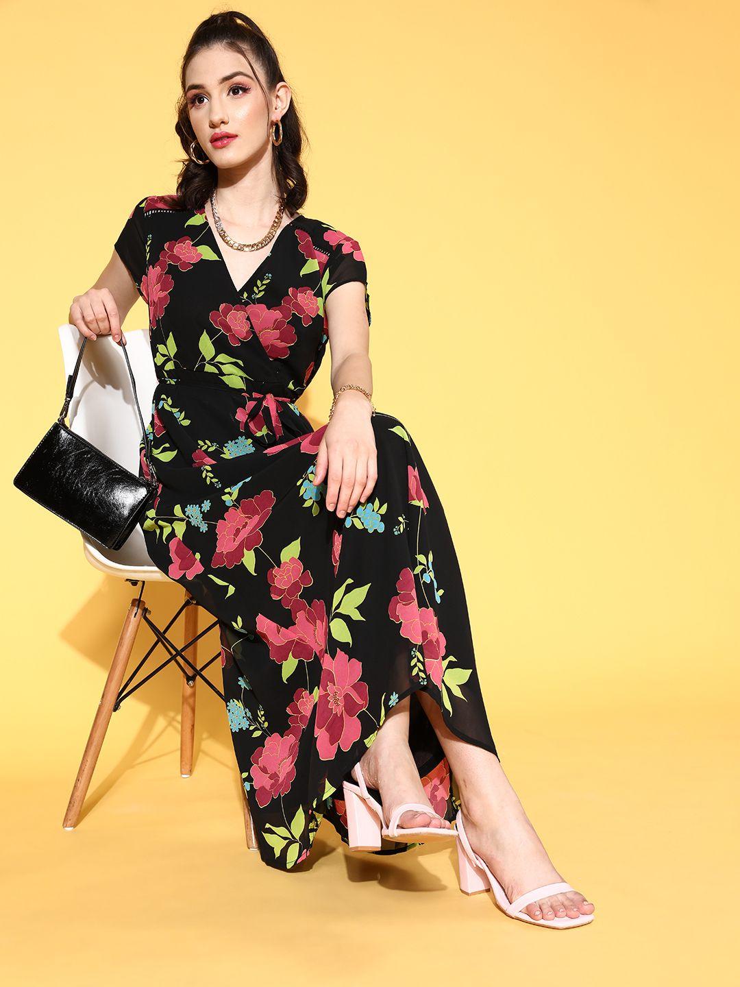 dressberry women classic black floral vacay attire