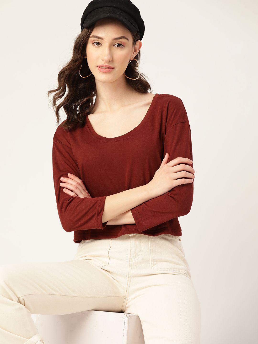 dressberry women drop-shoulder sleeves boxy t-shirt