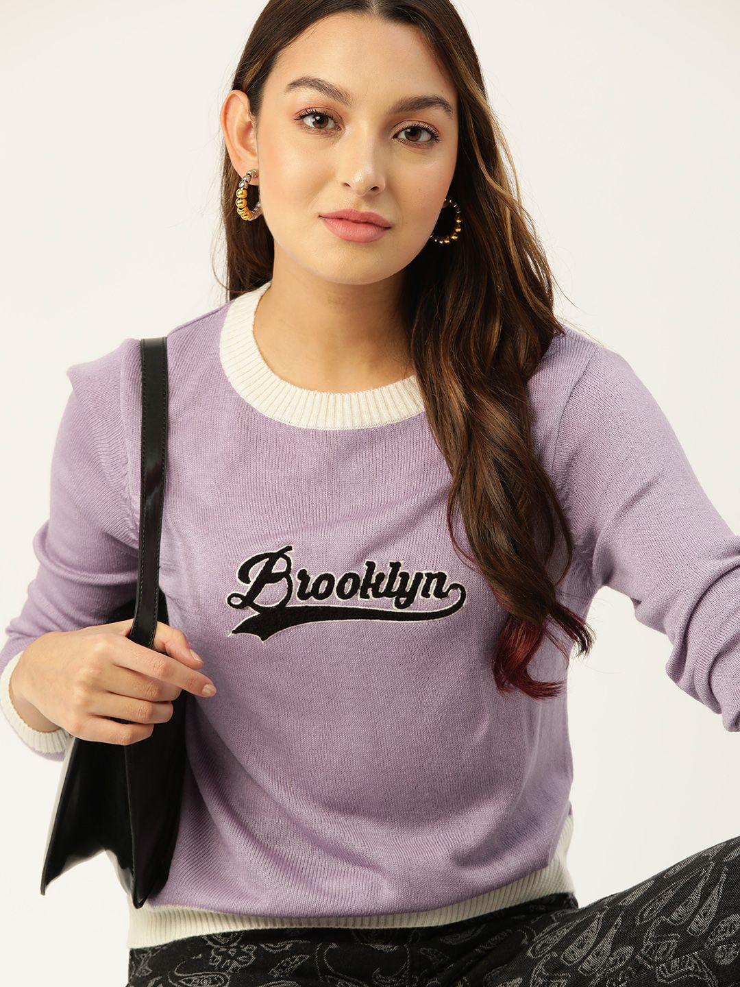 dressberry women embroidered acrylic pullover