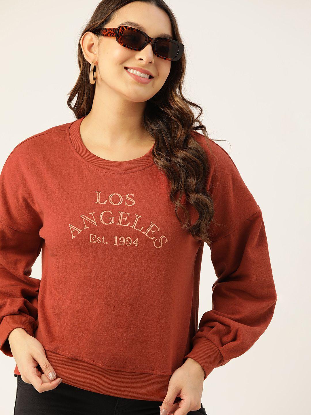 dressberry women embroidered drop-shoulder sweatshirt