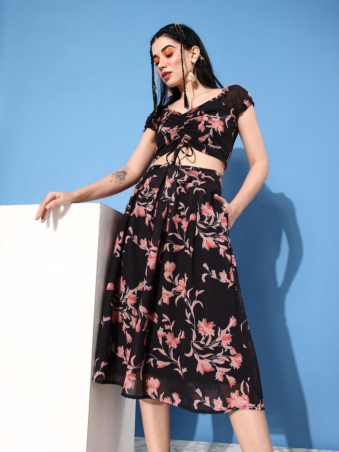 dressberry women floral printed co-ord set