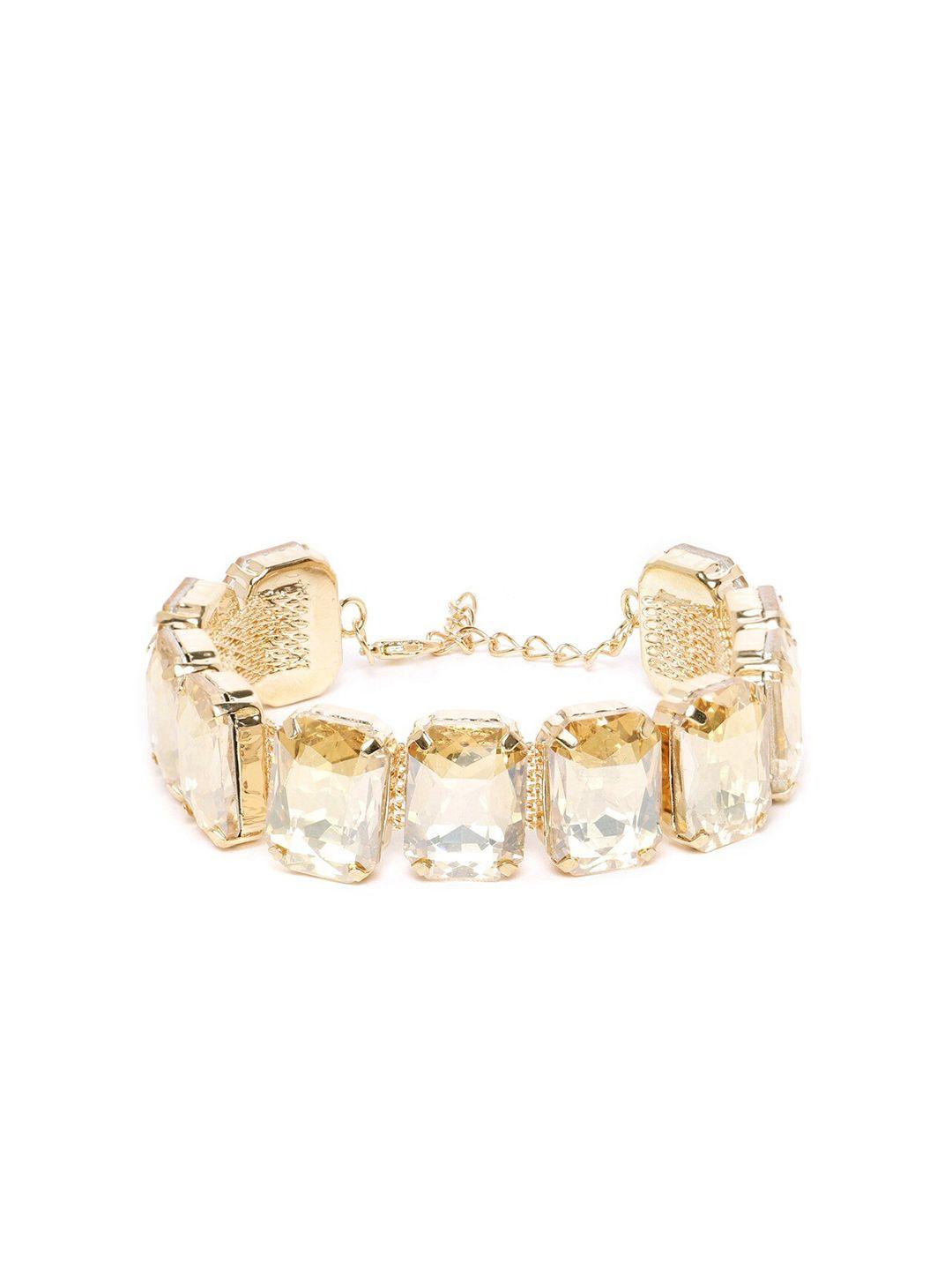 dressberry women gold-plated stone studded wraparound bracelet