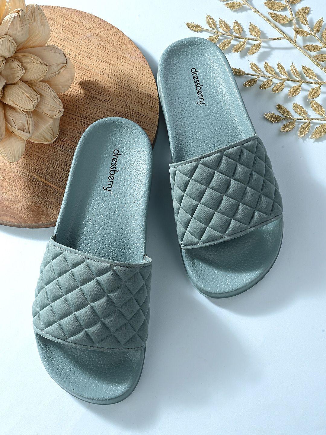 dressberry women grey textured sliders