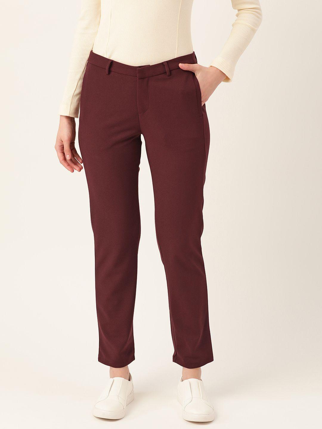 dressberry women maroon trousers