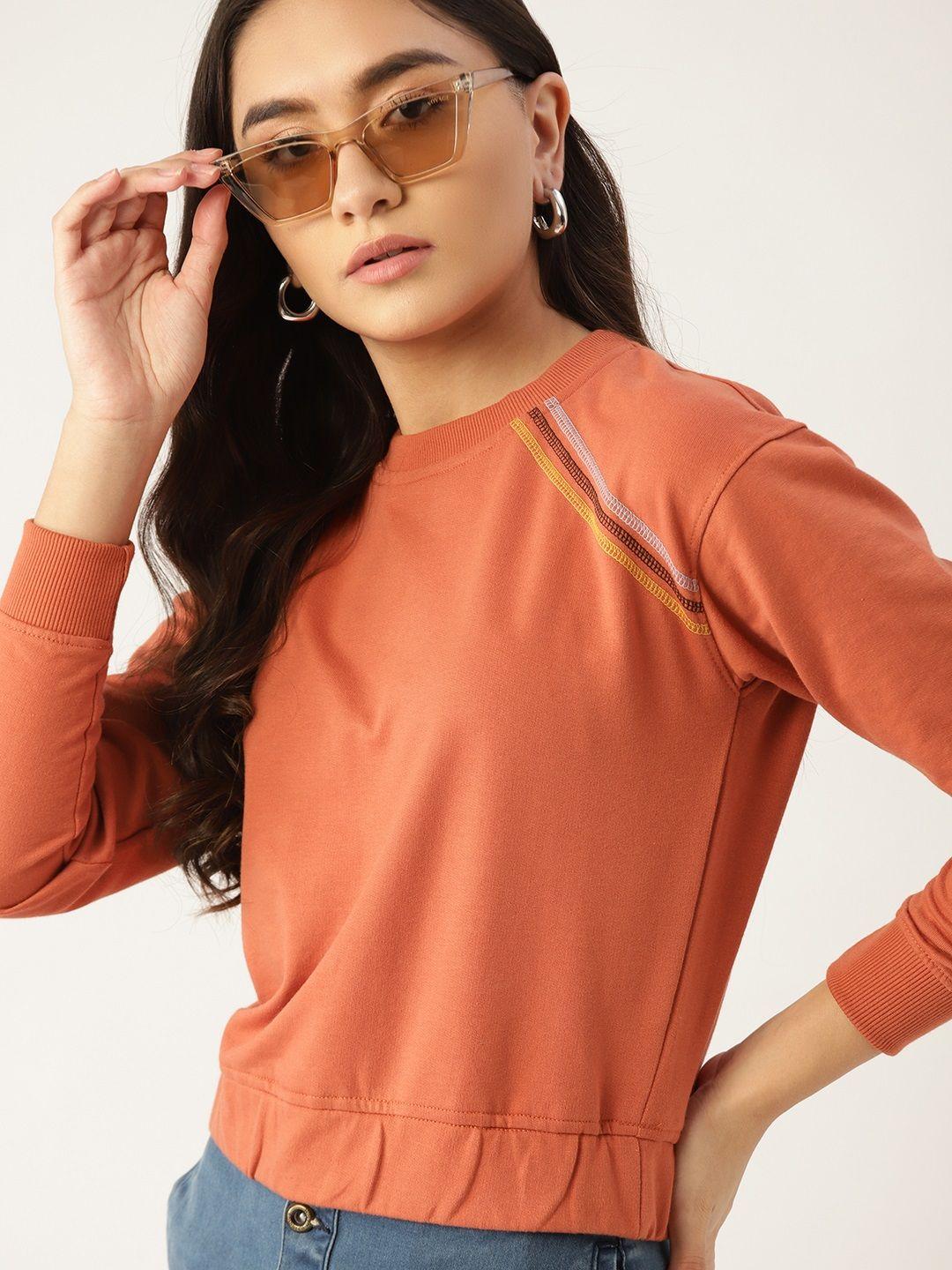 dressberry women orange sweatshirt