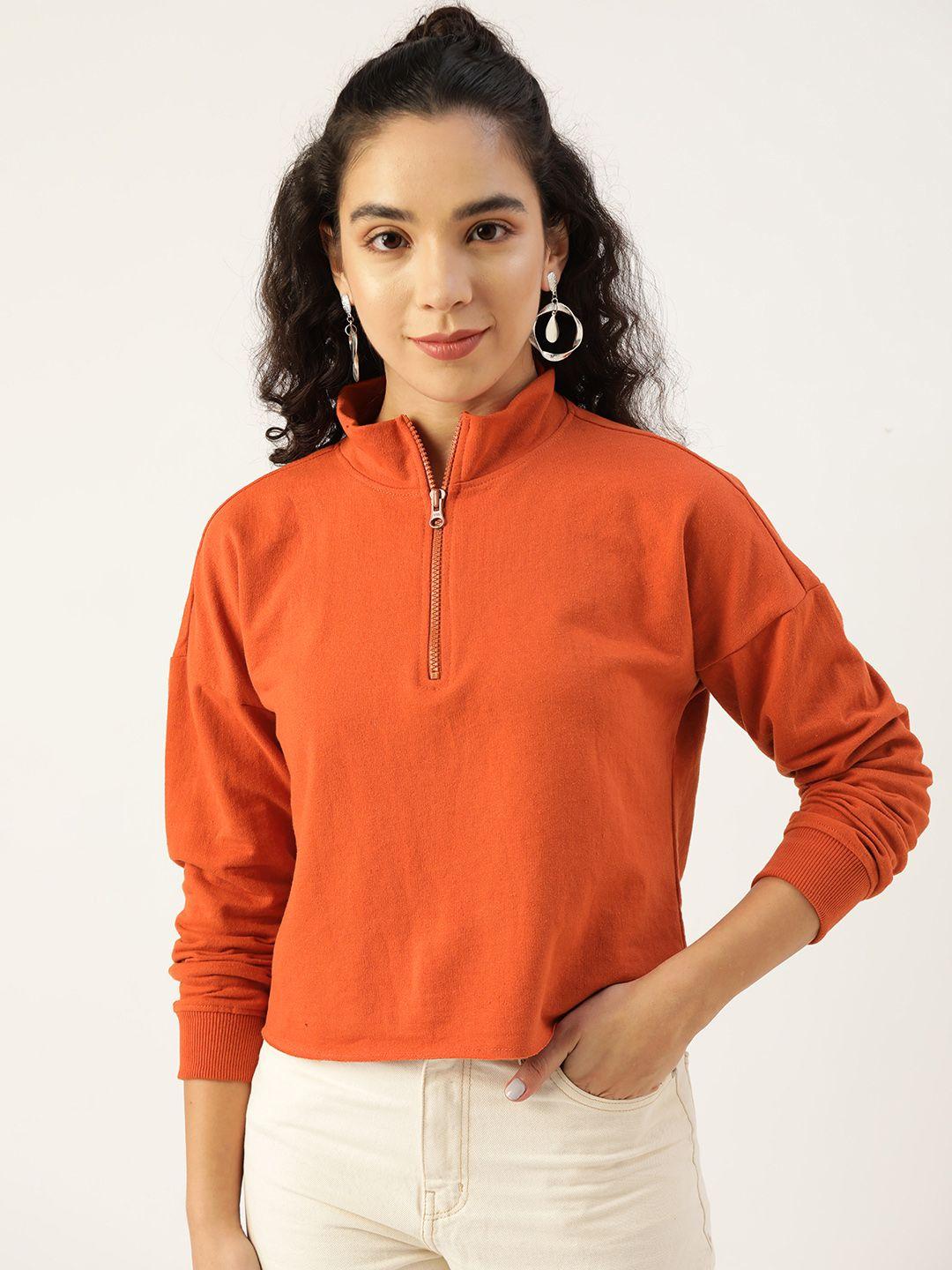 dressberry women orange sweatshirt