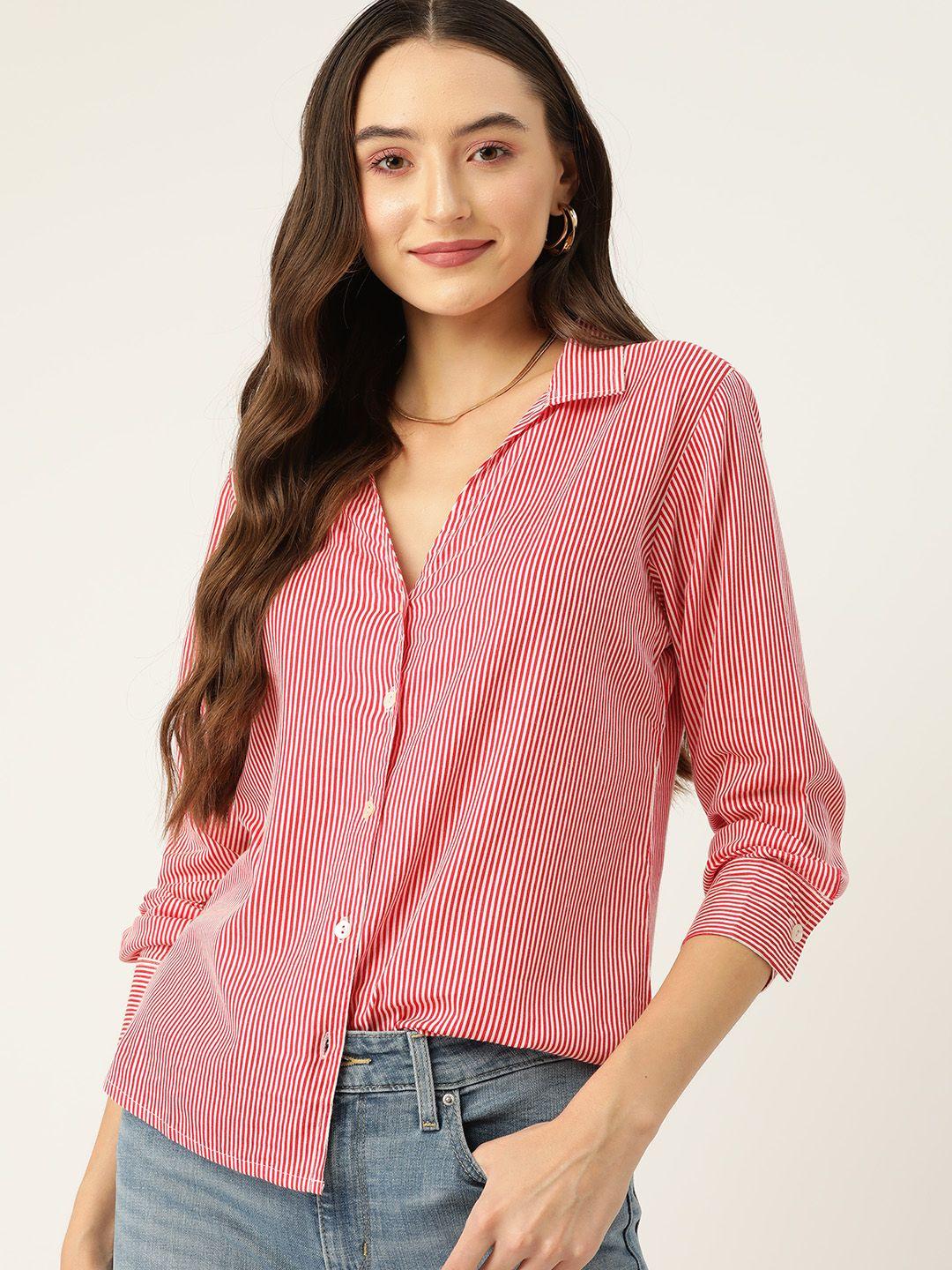 dressberry women original pinstripes cotton casual shirt