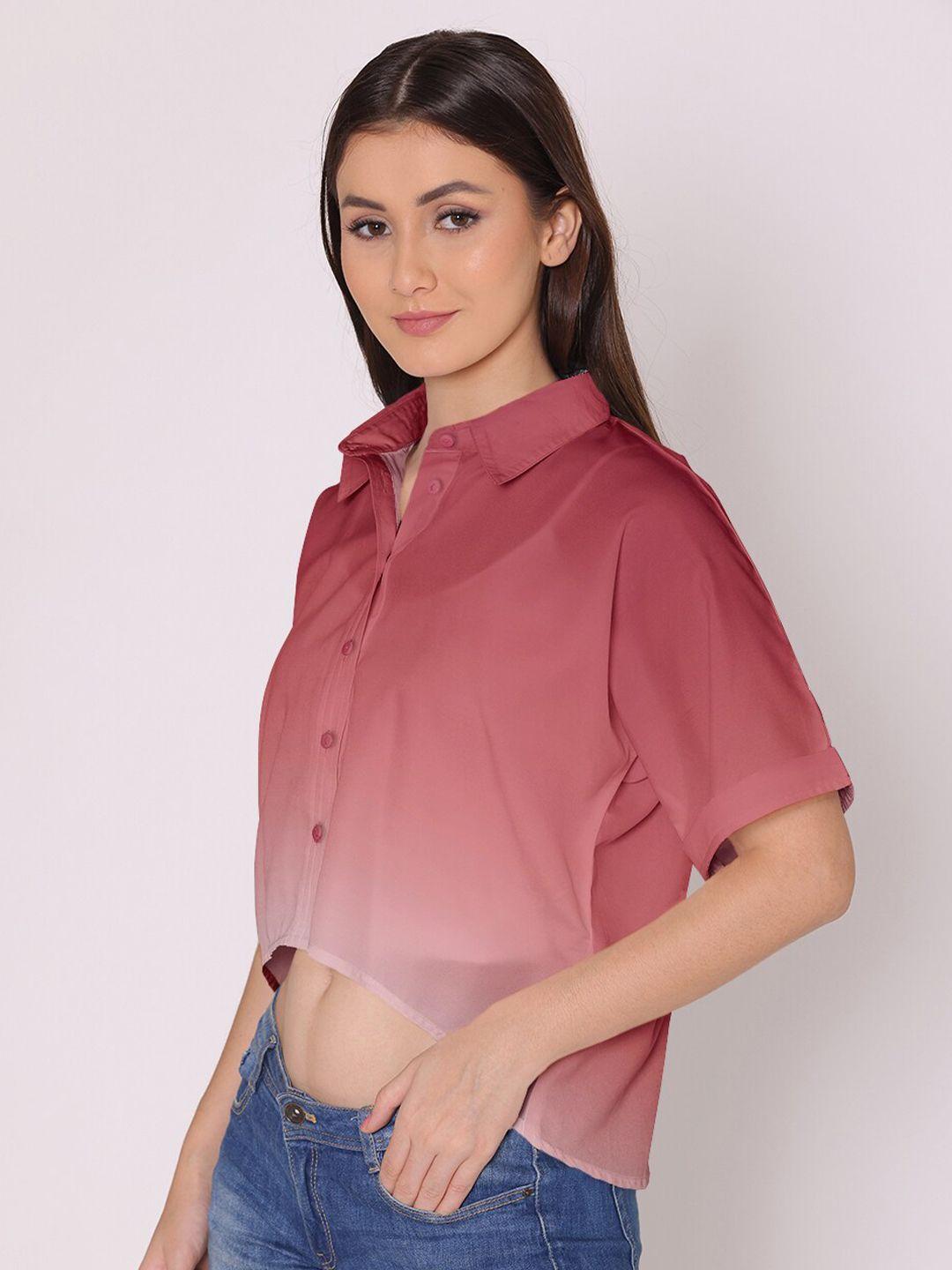 dressberry women pink faded casual shirt