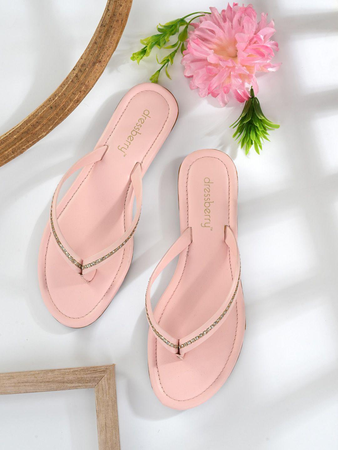 dressberry women pink open toe flats