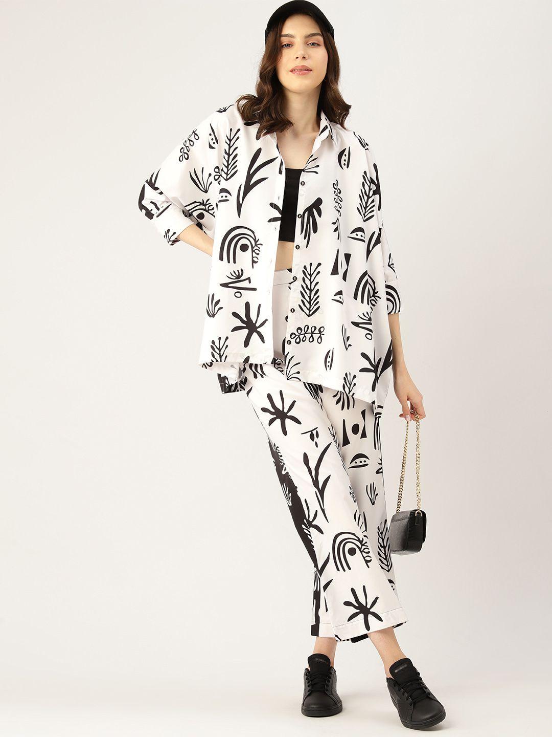 dressberry women printed shirt with trousers