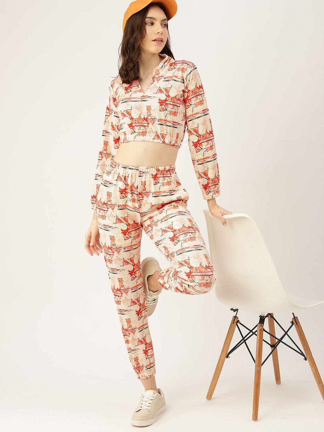 dressberry women printed top with joggers