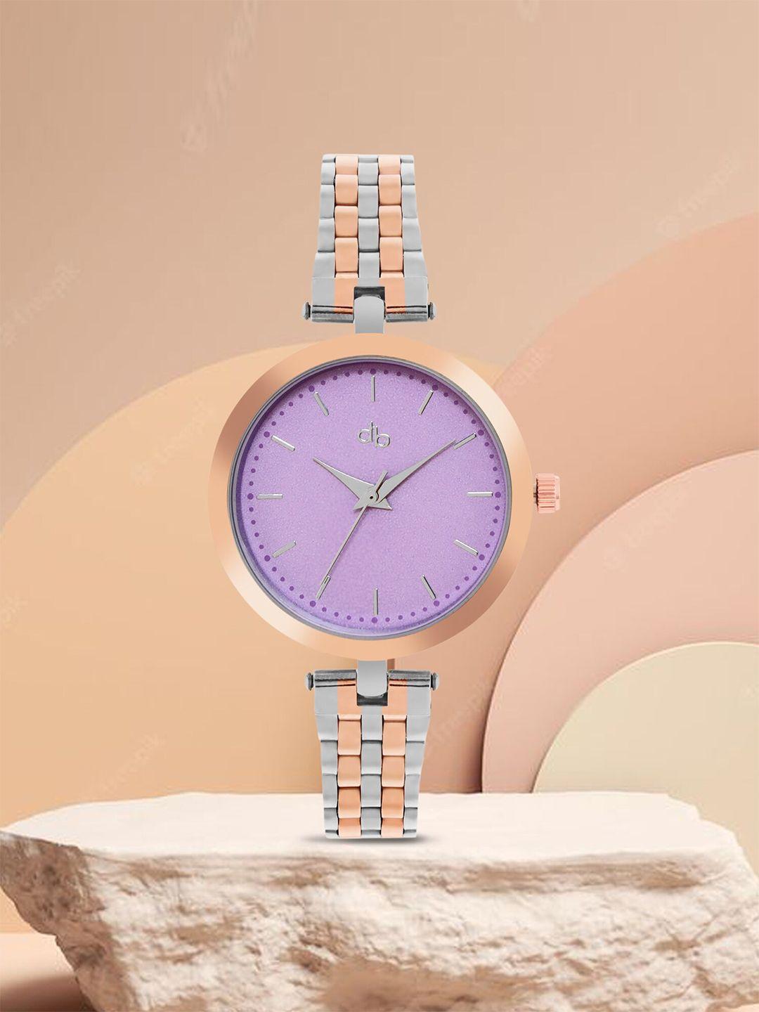 dressberry women purple bracelet style straps analogue watch db_ss23_16a