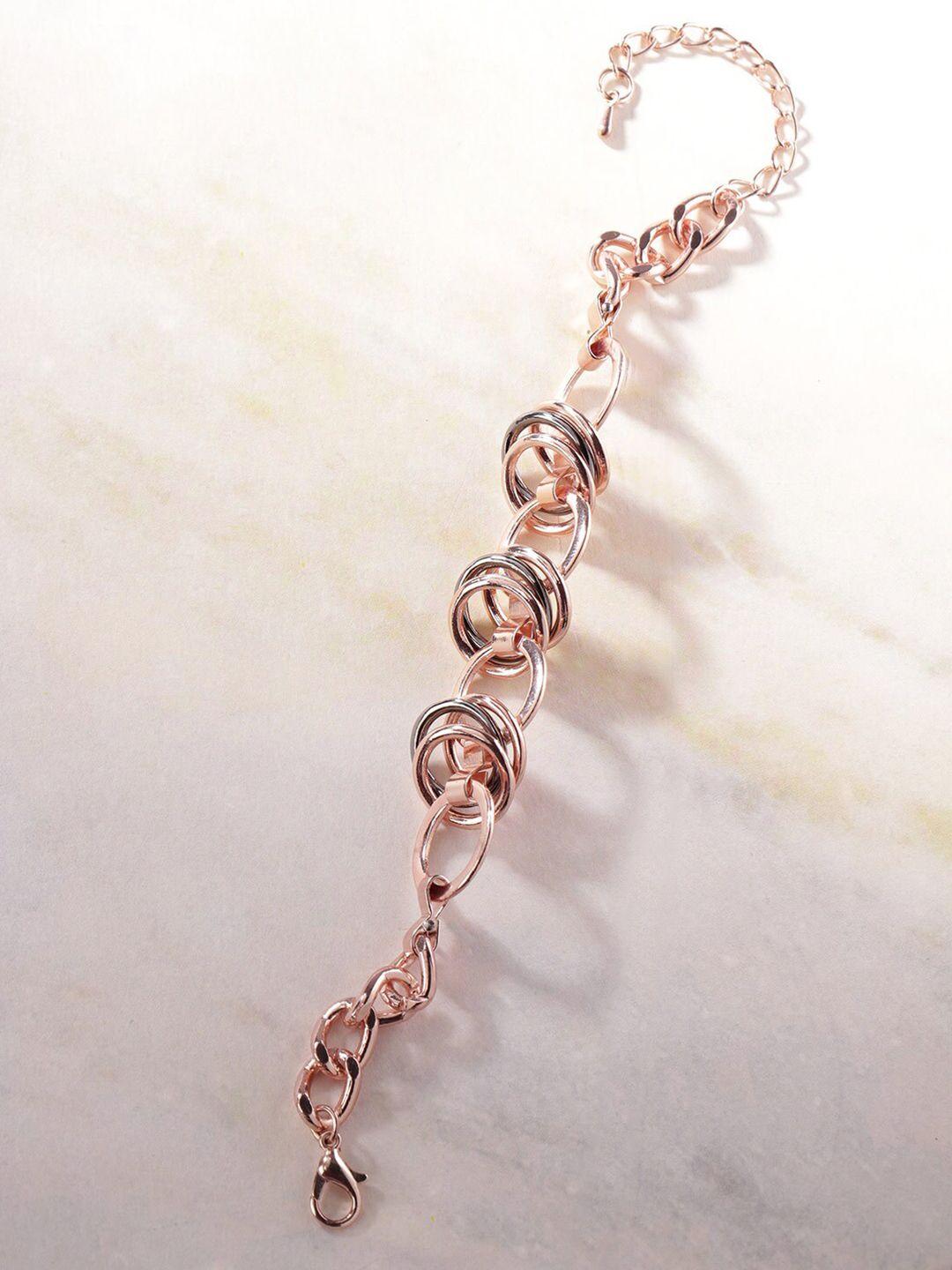 dressberry women rose gold-plated link bracelet