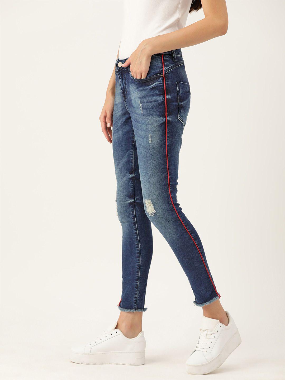 dressberry women skinny fit side stripe jeans