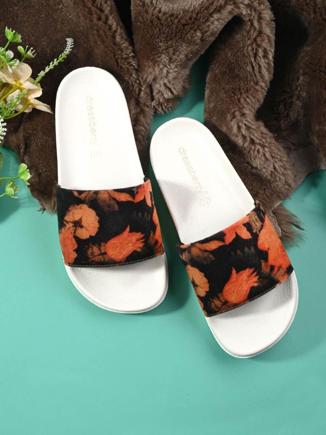 dressberry women tan printed sliders