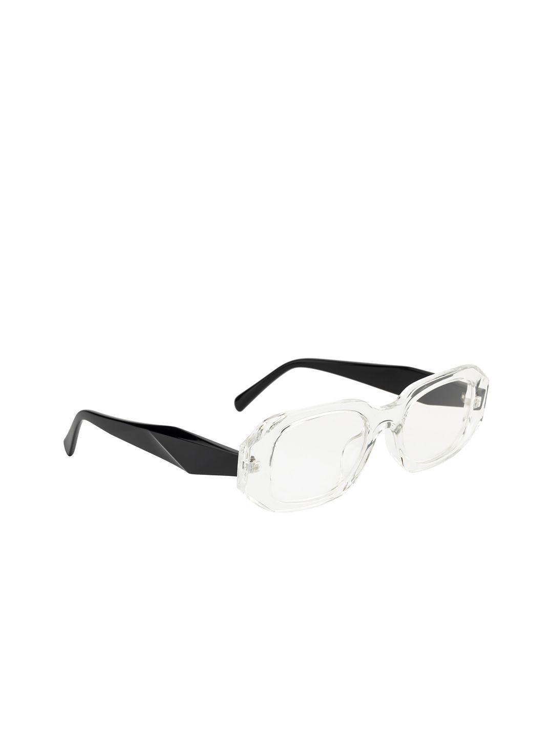 dressberry women transparent lens rectangle sunglasses with uv protected lens db-jl9272-c5