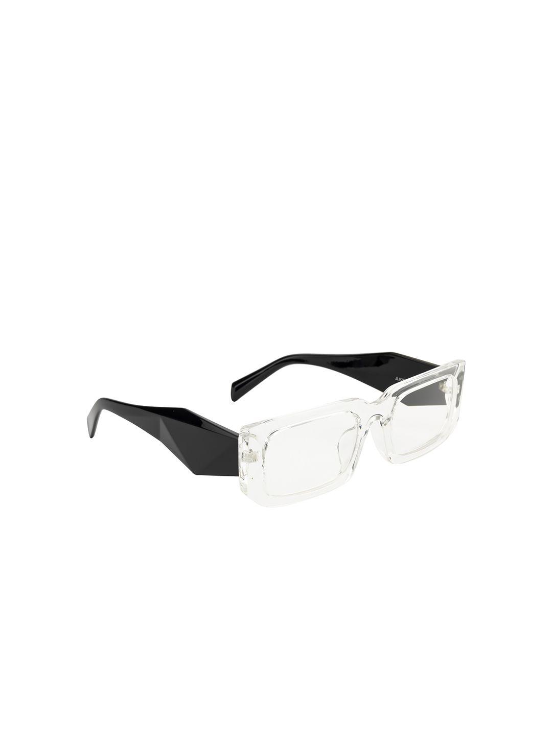 dressberry women transparent lens rectangle sunglasses with uv protected lens db-jl9280-c5