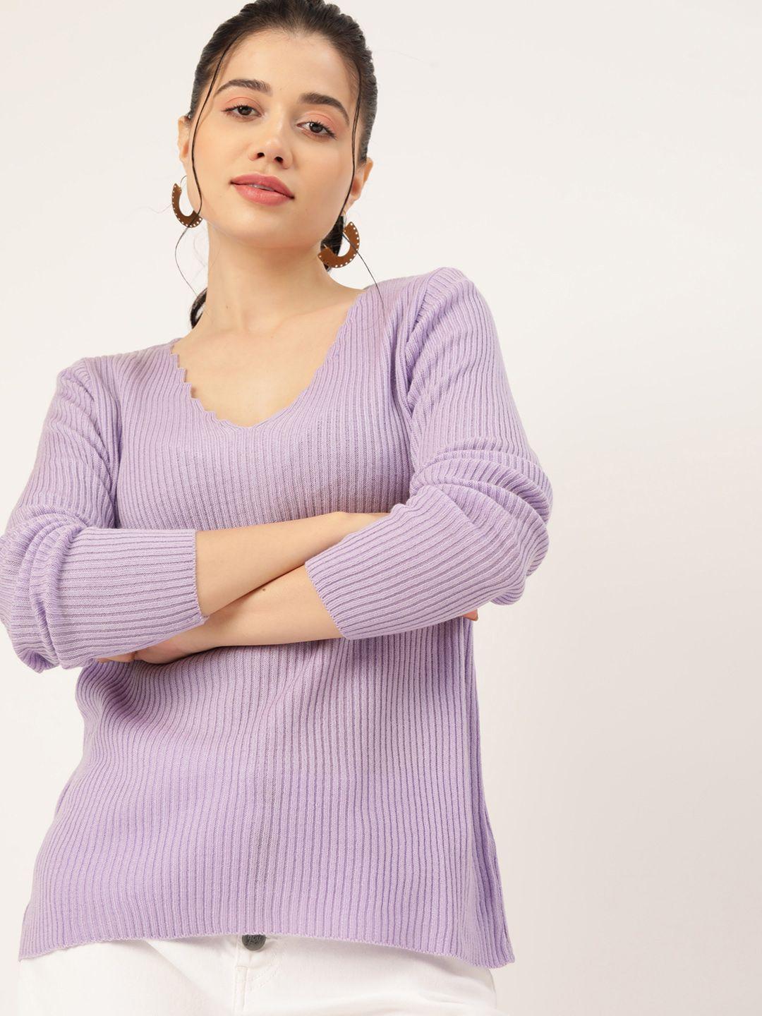 dressberry women v-neck ribbed pullover