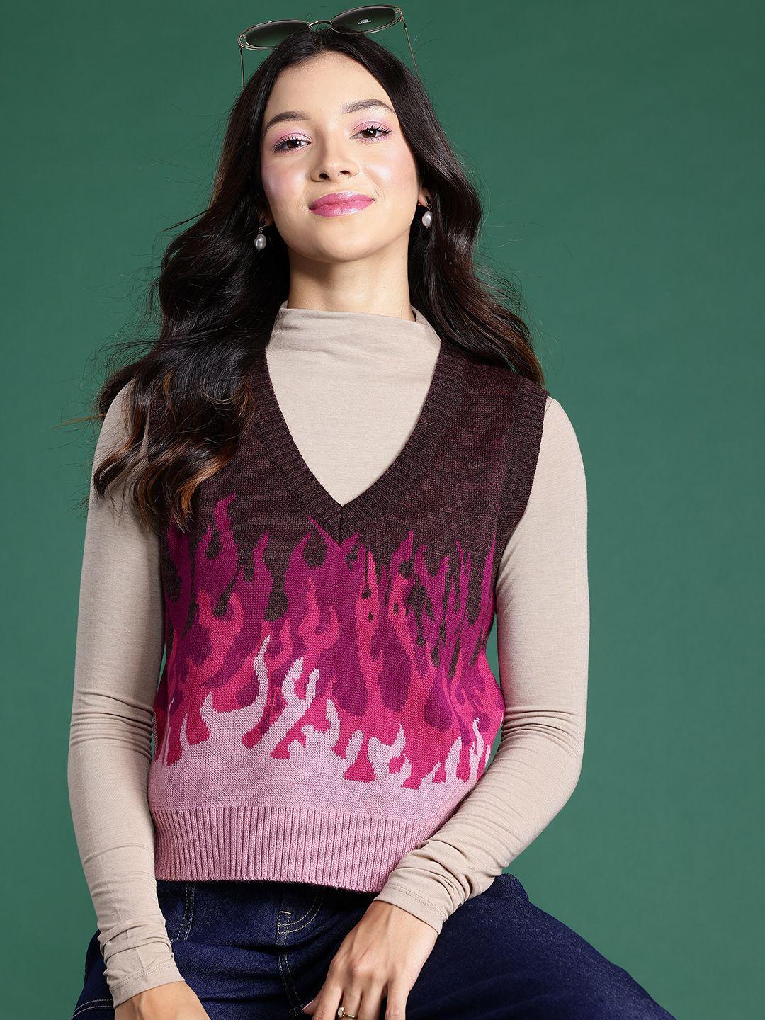 dressberry woven design acrylic sweater vest