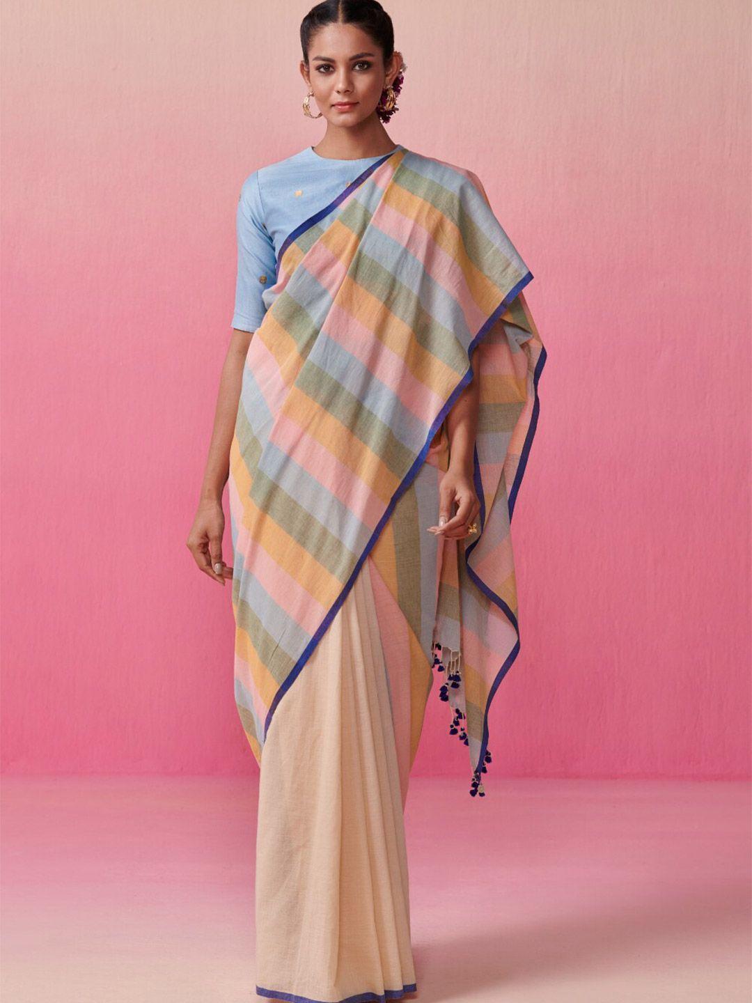 dressfolk striped pure cotton saree