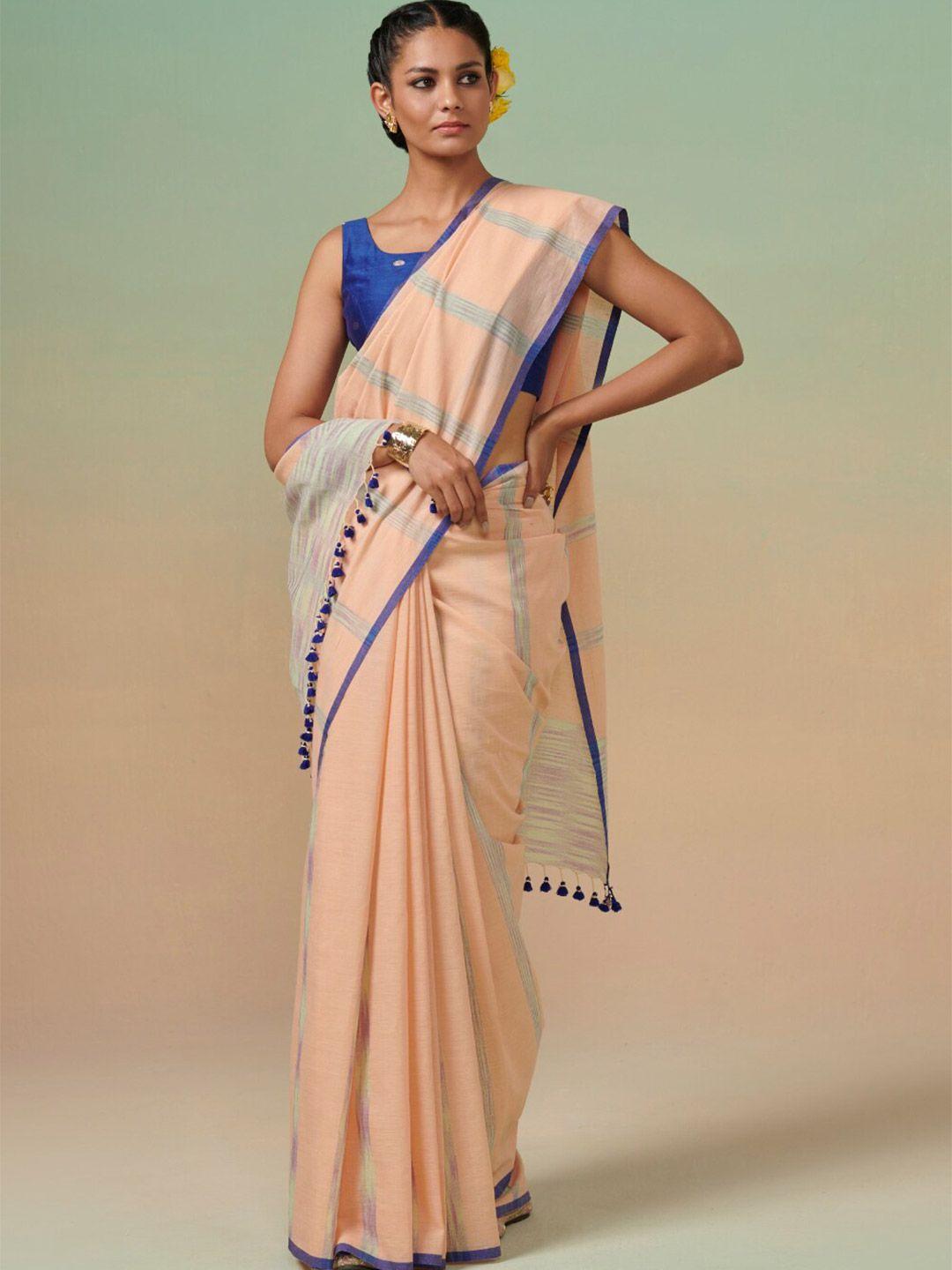 dressfolk striped pure cotton saree