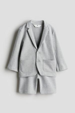 dressy piqué jacket and shorts set