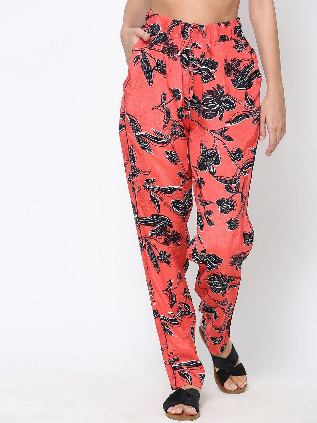 driro women relaxed floral printed parallel trousers