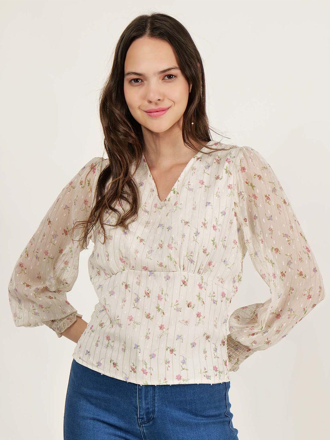 driro floral printed puff sleeve top