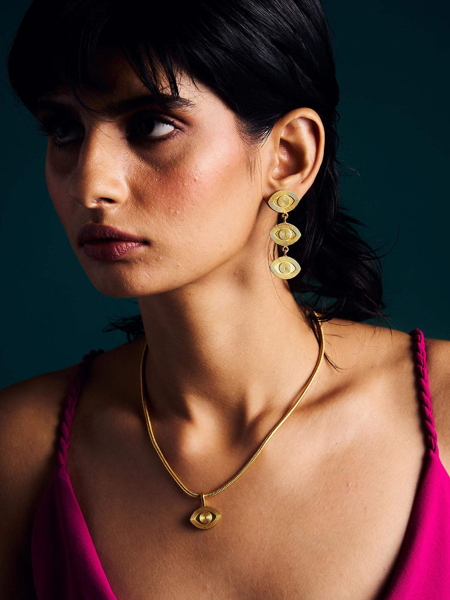 drishti jewellery set -earrings with necklace