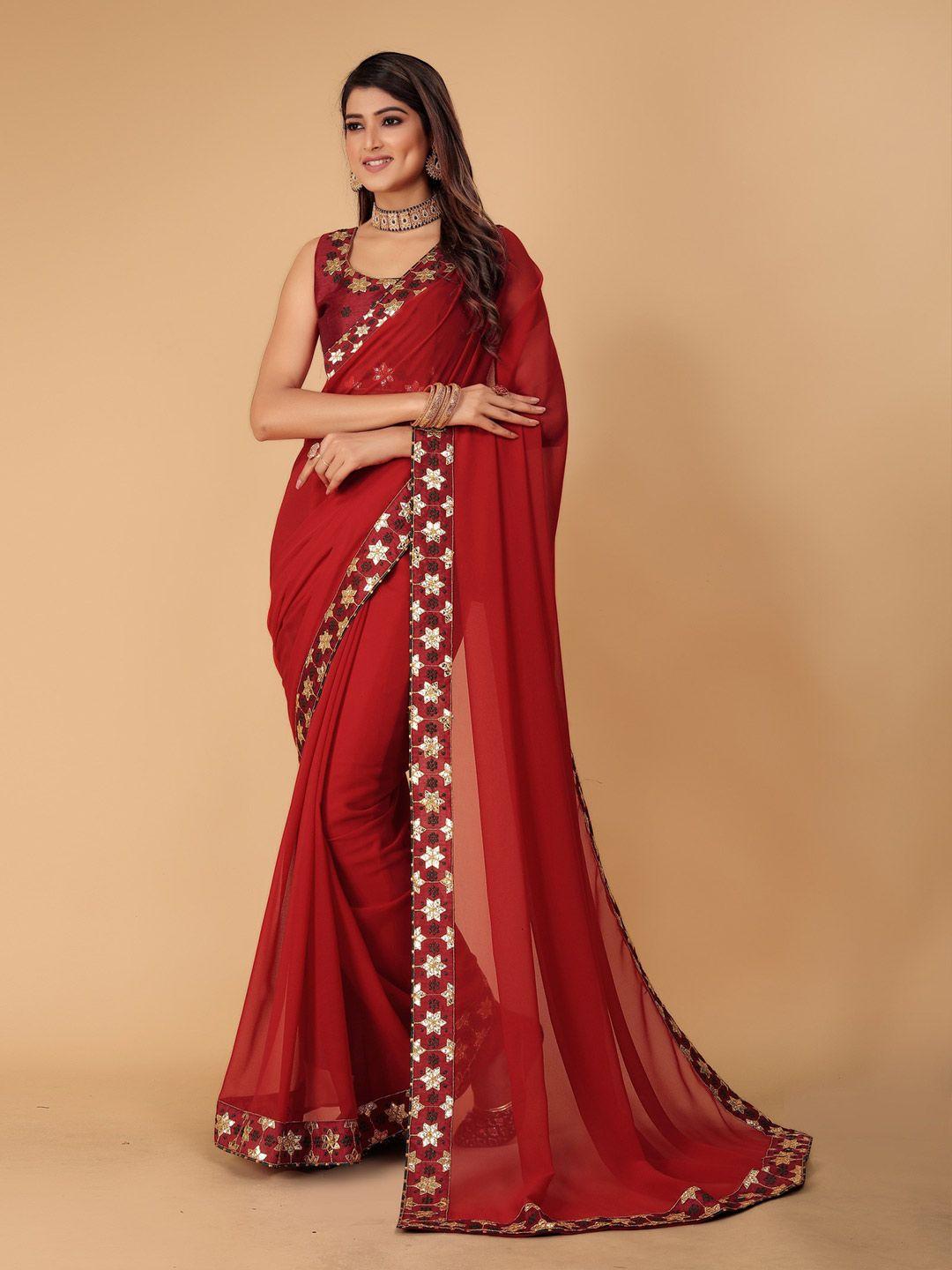 drizomiz embroidered border saree