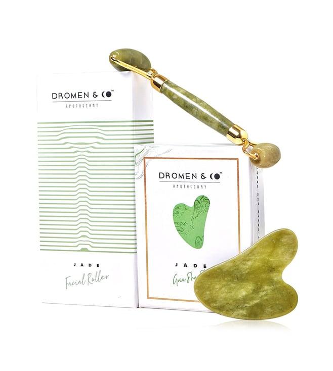 dromen & co jade beauty kit massager & gua sha stone set
