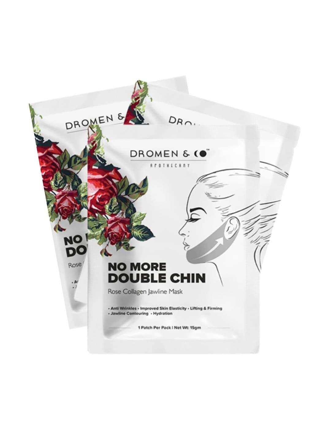 dromen & co set of 3 rose collagen v-shaped jawline slimming mask for double chin-15g each