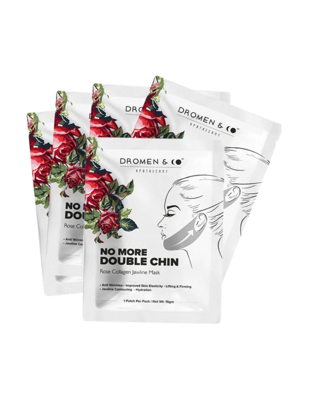 dromen & co set of 5 rose collagen v-shaped jawline slimming mask for double chin-15g each