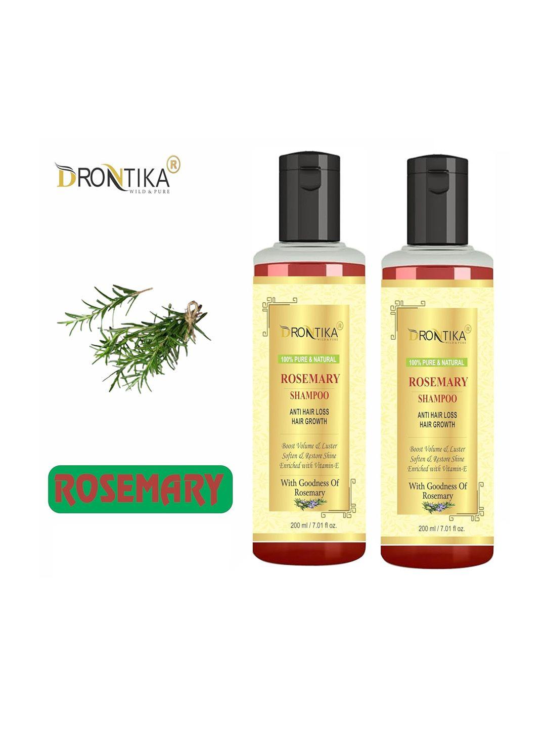 drontika set of 2 pure & natural rosemary shampoo for anti hair loss - 200ml each