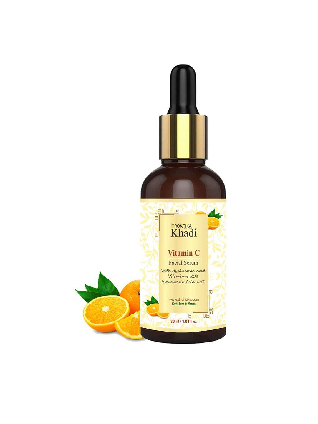 drontika 100% pure & natural khadi vitamin c facial serum with hyaluronic acid - 30 ml