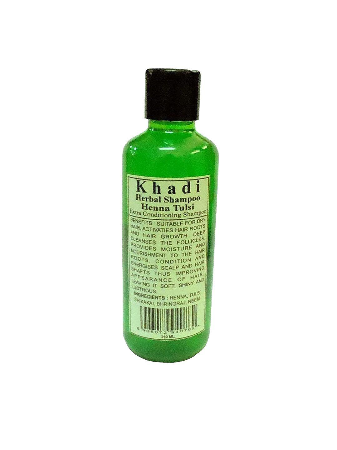 drontika khadi henna tulsi herbal extra conditioning shampoo - 210 ml