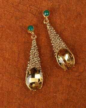 drop earrings with stones