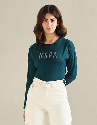 drop shoulder embellished t-shirt