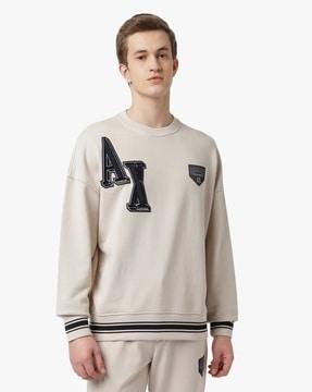 dropped shoulder sweatshirt with logo