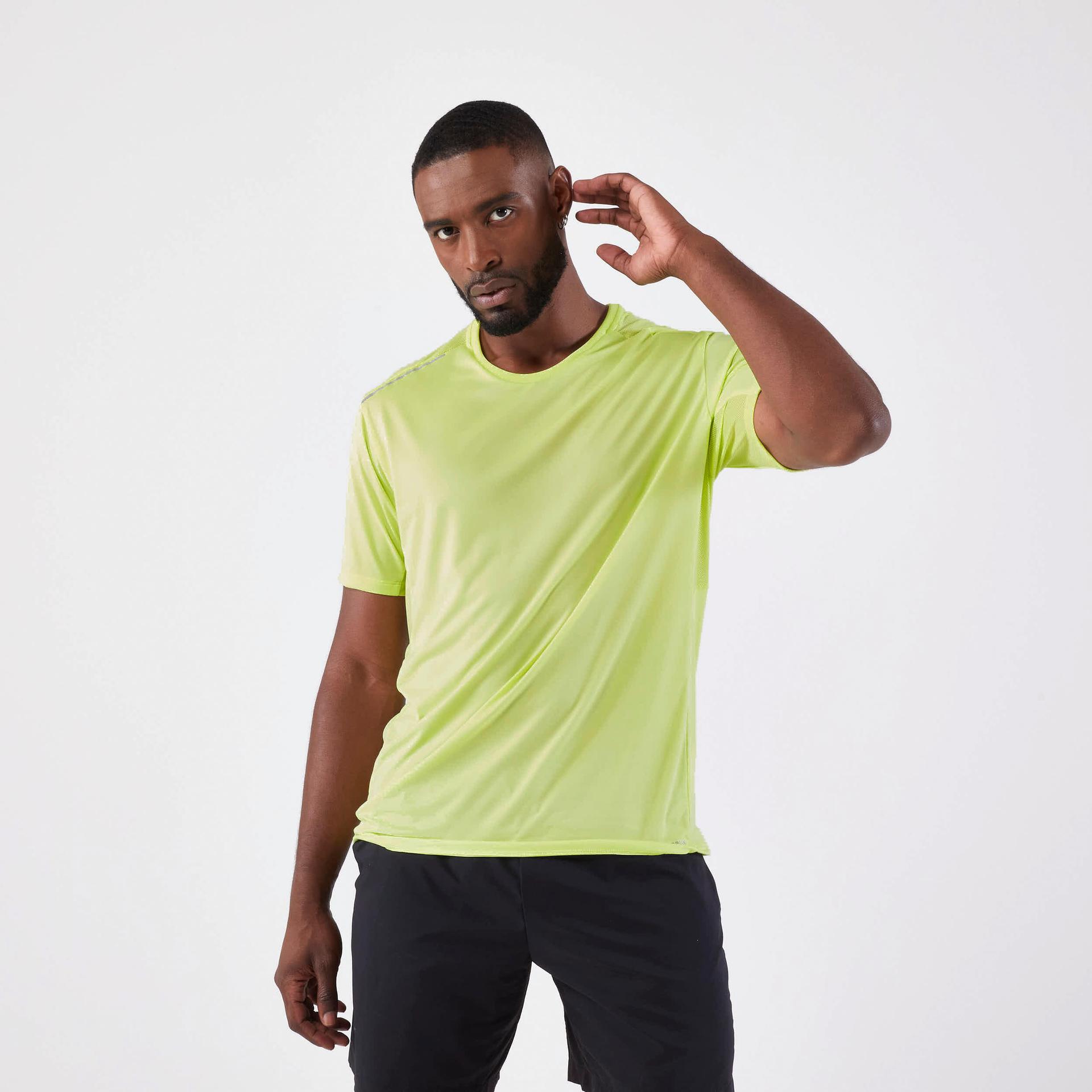 dry+ men's breathable running t-shirt - yellow