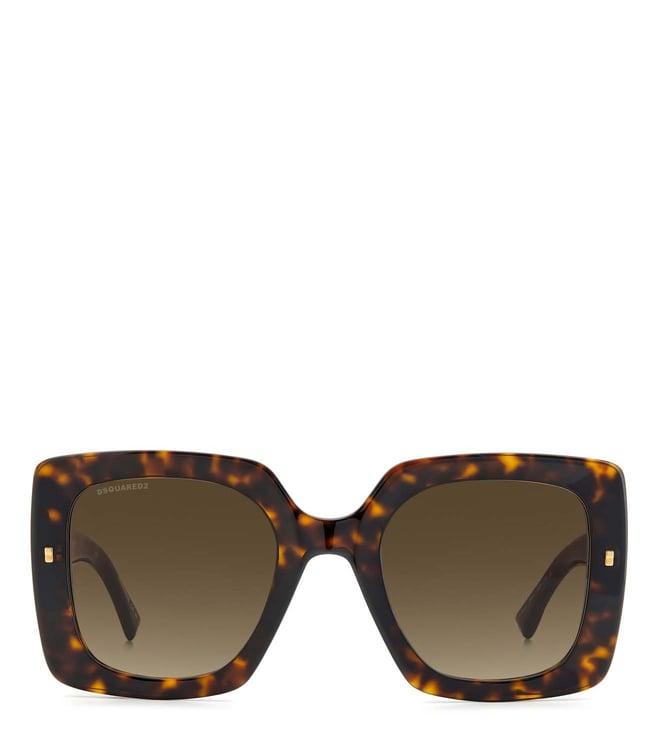 dsquared2 d2 0063/s-086-53ha brown uv protected square sunglasses for women